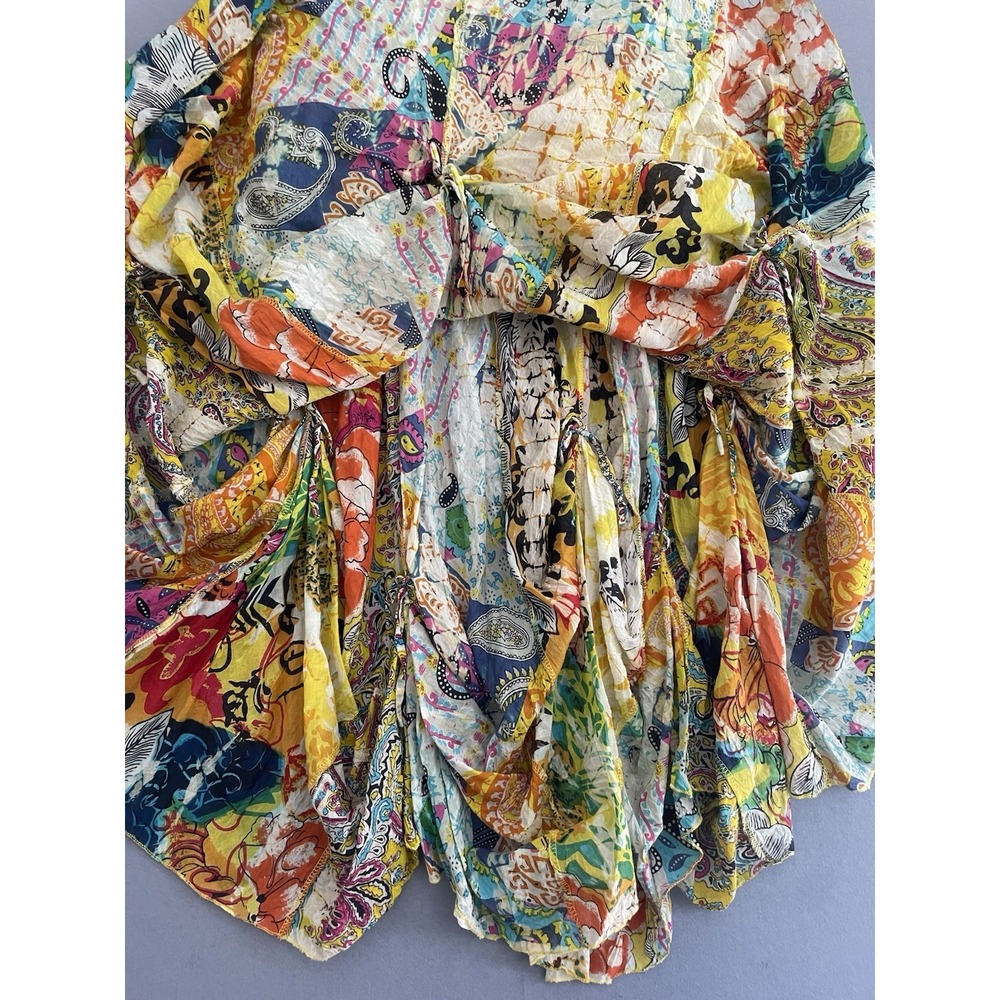 Solitaire Dress L Bohemian Tank Maxi‎ Patchwork Colorful Bustle Festival Tiered - Picture 15 of 16